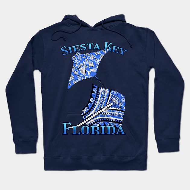 Siesta Key Florida Vacation Tribal Stingray Hoodie by macdonaldcreativestudios